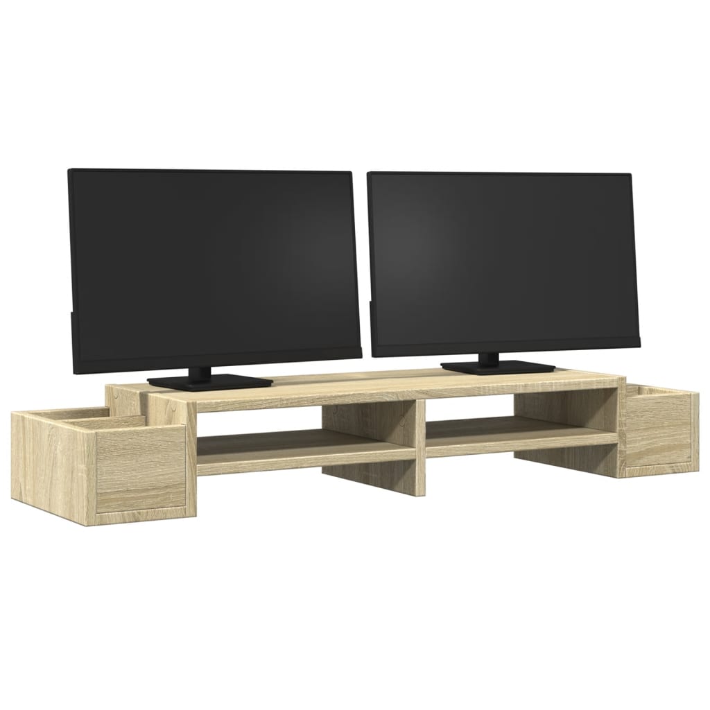 VidaXL Monitorstandaard opbergruimte 100x27x15 cm hout sonoma eiken