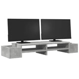 VidaXL Monitorstandaard met opbergruimte 100x27x15 cm hout betongrijs