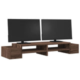 VidaXL Monitorstandaard met opbergruimte 100x27x15 cm hout bruin eiken