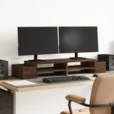 Vidaxl monitorstandaard met opbergruimte 100x27x15 cm hout bruin eiken