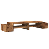 VidaXL Monitorstandaard met opbergruimte 100x27x15 cm hout oud hout