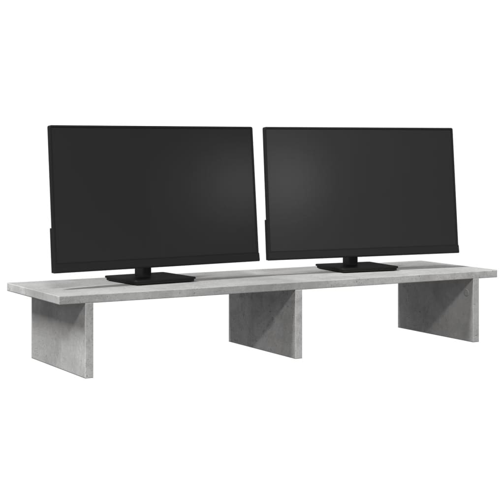 VidaXL Monitorstandaard 100x27x15 cm bewerkt hout betongrijs