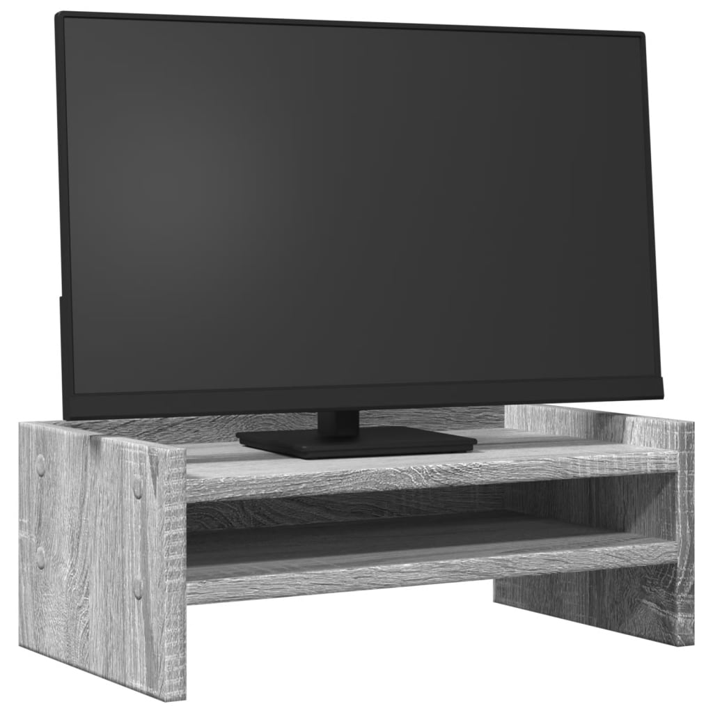 VidaXL Monitorstandaard 42x24x16 cm bewerkt hout grijs sonoma eiken