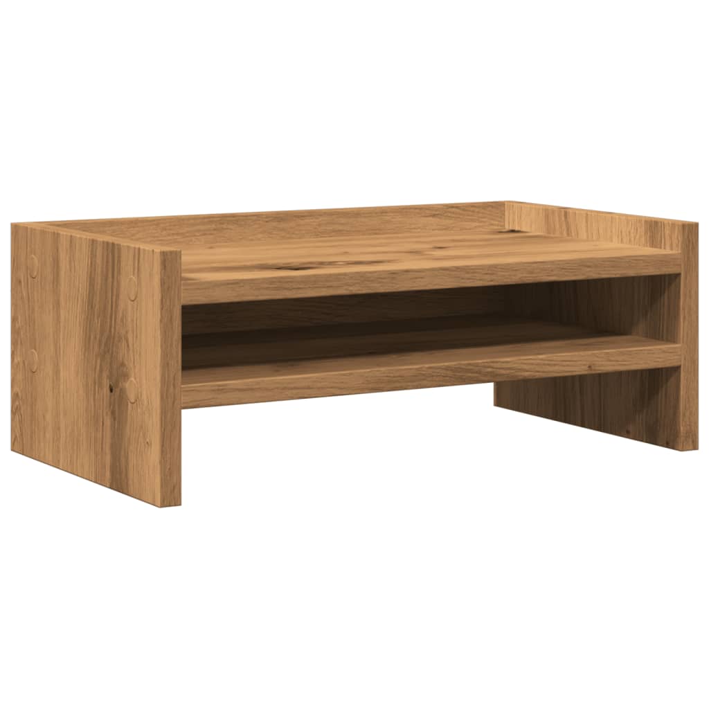 VidaXL Monitorstandaard 42x24x16 cm bewerkt hout artisanaal eikenkleur