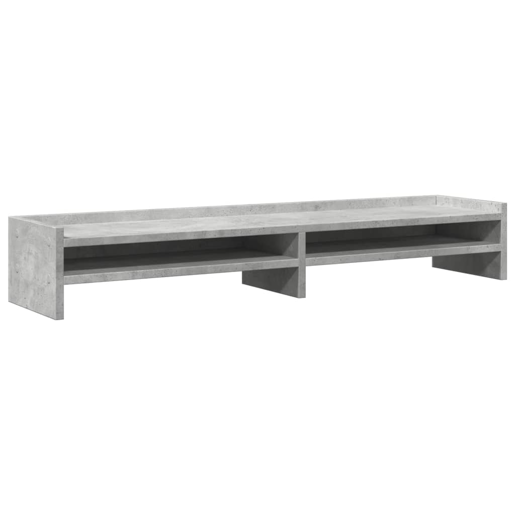 VidaXL Monitorstandaard 100x24x16 cm bewerkt hout betongrijs