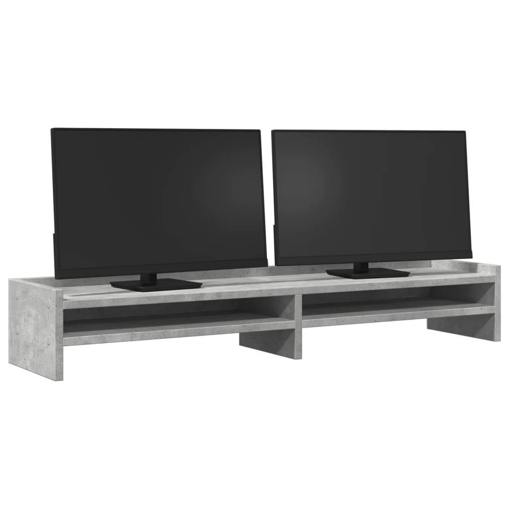 VidaXL Monitorstandaard 100x24x16 cm bewerkt hout betongrijs