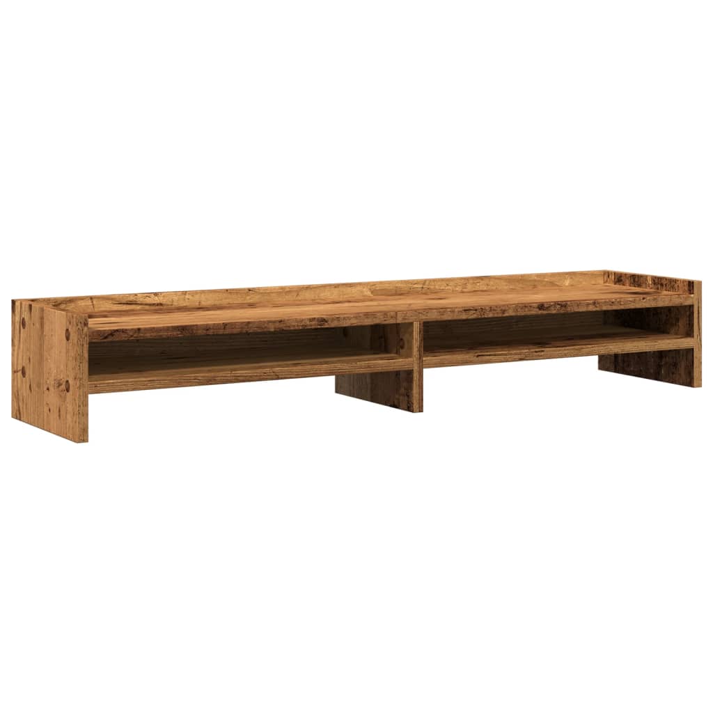 VidaXL Monitorstandaard 100x24x16 cm bewerkt hout oud houtkleurig