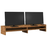 VidaXL Monitorstandaard 100x24x16 cm bewerkt hout oud houtkleurig