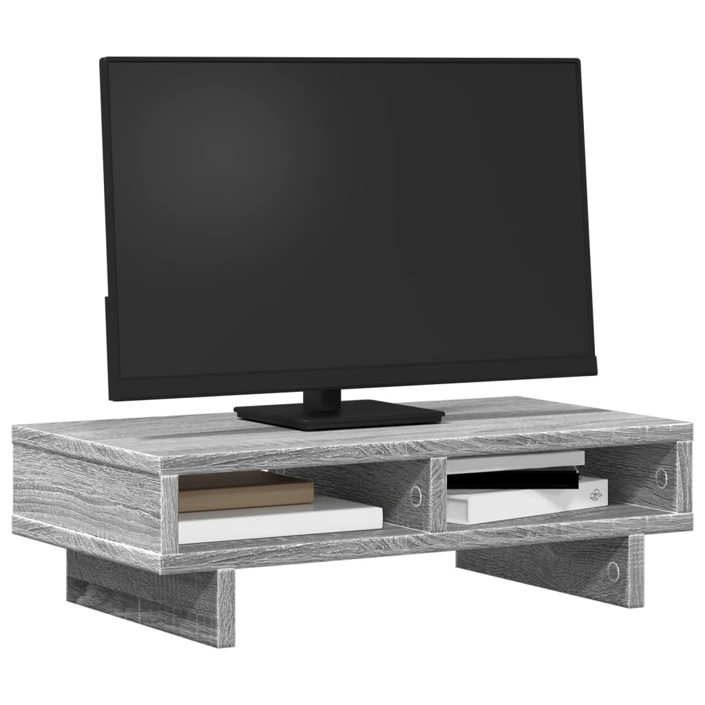 Vidaxl monitorstandaard 50x27x15 cm bewerkt hout grijs sonoma eiken