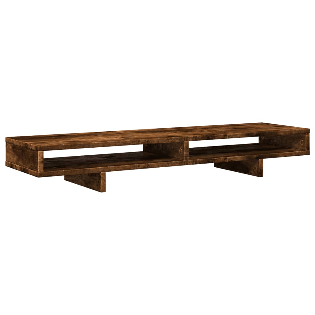 VidaXL Monitorstandaard 100x27x15 cm bewerkt hout gerookt eikenkleurig