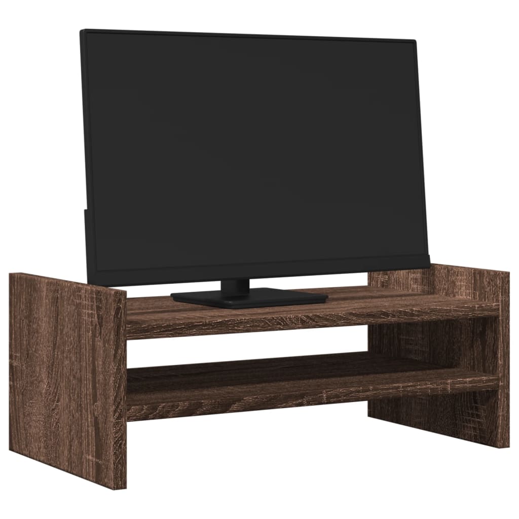 VidaXL Monitorstandaard 50x27x20 cm bewerkt hout bruin eikenkleurig