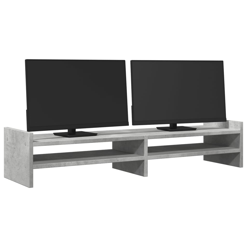 VidaXL Monitorstandaard 100x27x20 cm bewerkt hout betongrijs