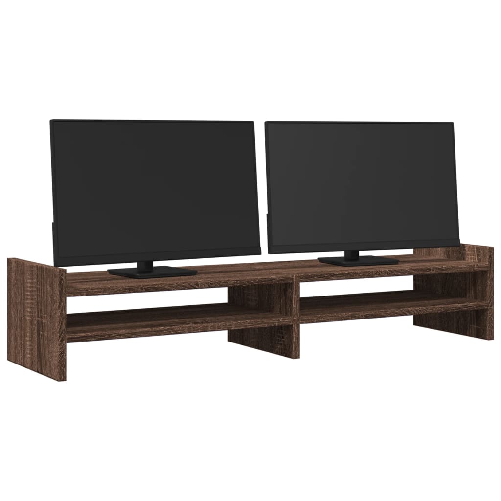 VidaXL Monitorstandaard 100x27x20 cm bewerkt hout bruin eikenkleurig