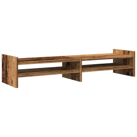 VidaXL Monitorstandaard 100x27x20 cm bewerkt hout oud houtkleurig