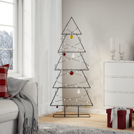Vidaxl kerstdecoratie kerstboom 150 cm metaal zwart