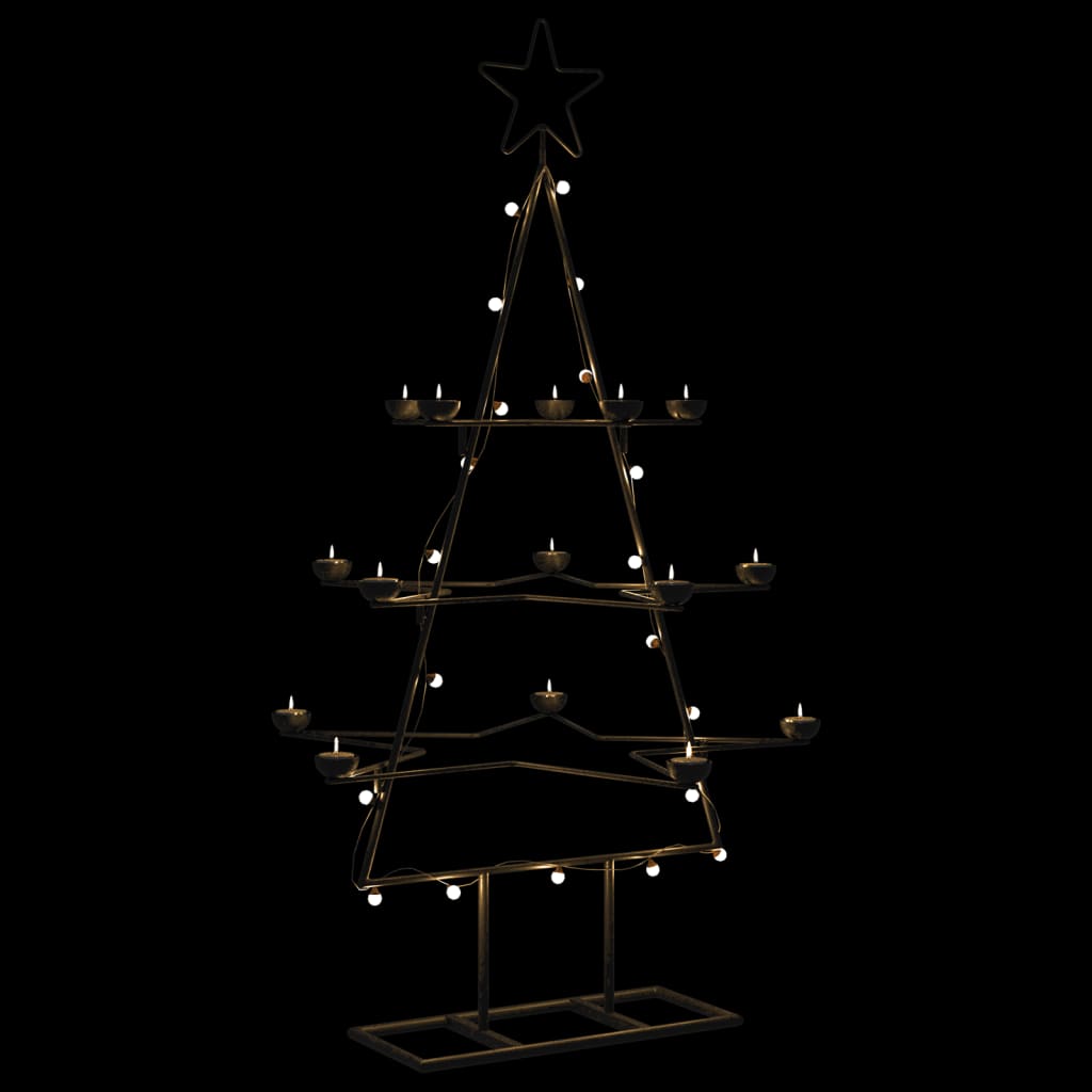 Vidaxl kerstdecoratie kerstboom 105 cm metaal zwart