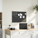 Vidaxl krijtbord met massief grenenhouten frame zwart 80x55 cm