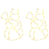 Vidaxl kerstverlichting sneeuwpop silhouet 2 st 35 leds warm wit
