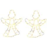 Vidaxl kerstverlichting engel silhouet 2 st 50 leds warm wit