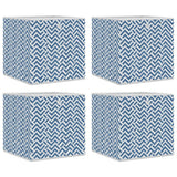 Vidaxl opbergboxen 4 st inklapbaar 32x32x32 cm ongeweven stof blauw