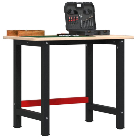 Vidaxl werkbank rechthoekig 100x60x81,5 cm massief eikenhout