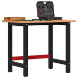 Vidaxl werkbank rechthoekig 100x60x81,5 cm massief beukenhout