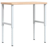 Vidaxl werkbank rechthoekig 100x60x(73-99,5) cm massief eikenhout