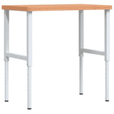 Vidaxl werkbank rechthoekig 100x60x(73-99,5) cm massief beukenhout