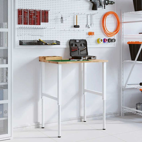 Vidaxl werkbank 80x60x(71,5-98) cm massief eikenhout