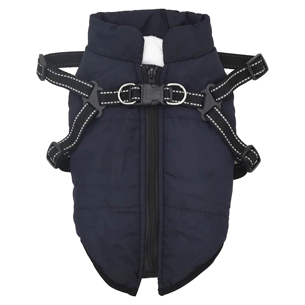 Vidaxl hondenjas met harnas waterdicht reflecterend marineblauw l32