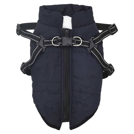 Vidaxl hondenjas met harnas waterdicht reflecterend marineblauw l40