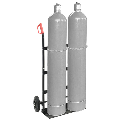 Vidaxl handtrolley zwart en rood 63 x 43,5 x 110 cm staal