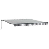 Vidaxl luifel handmatig uittrekbaar 400x300 cm antracietkleurig en wit