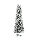 Vidaxl kunstkerstboom met sneeuw smal 180 cm pvc en pe