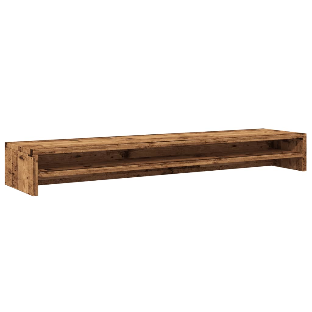 Vidaxl monitorstandaard 100x24x13 cm bewerkt hout oud houtkleurig