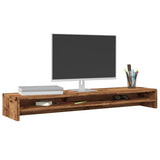 Vidaxl monitorstandaard 100x24x13 cm bewerkt hout oud houtkleurig