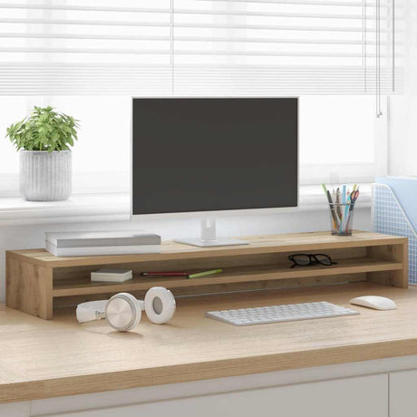 Vidaxl monitorstandaard artisan eikenhout 100x24x13 cm