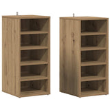 Vidaxl schoenenkasten 2 st 32x35x70 cm bewerkt hout artisanaal eiken