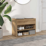 Vidaxl schoenenbankje 60x30x45 cm bewerkt hout artisanaal eikenkleur