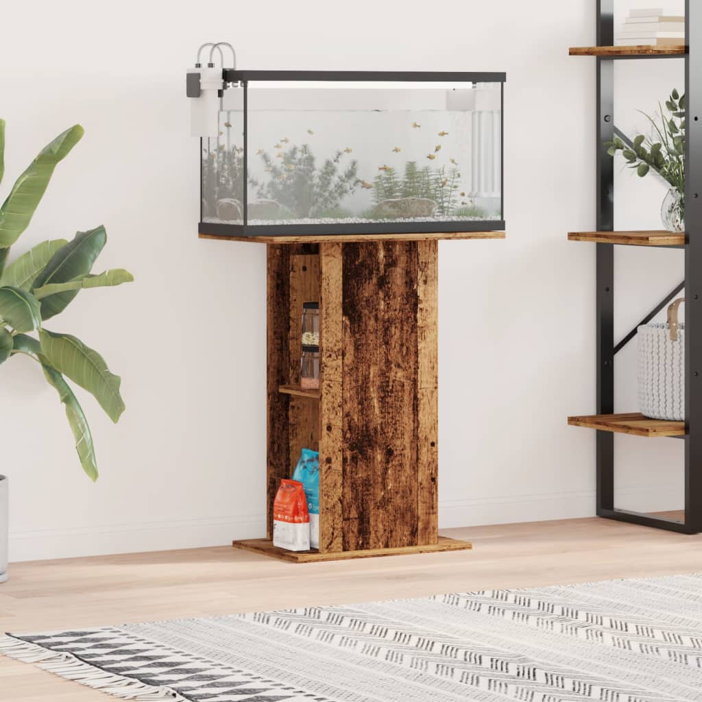 Vidaxl aquariumstandaard 36x60,5x72,5 cm bewerkt hout oud houtkleurig