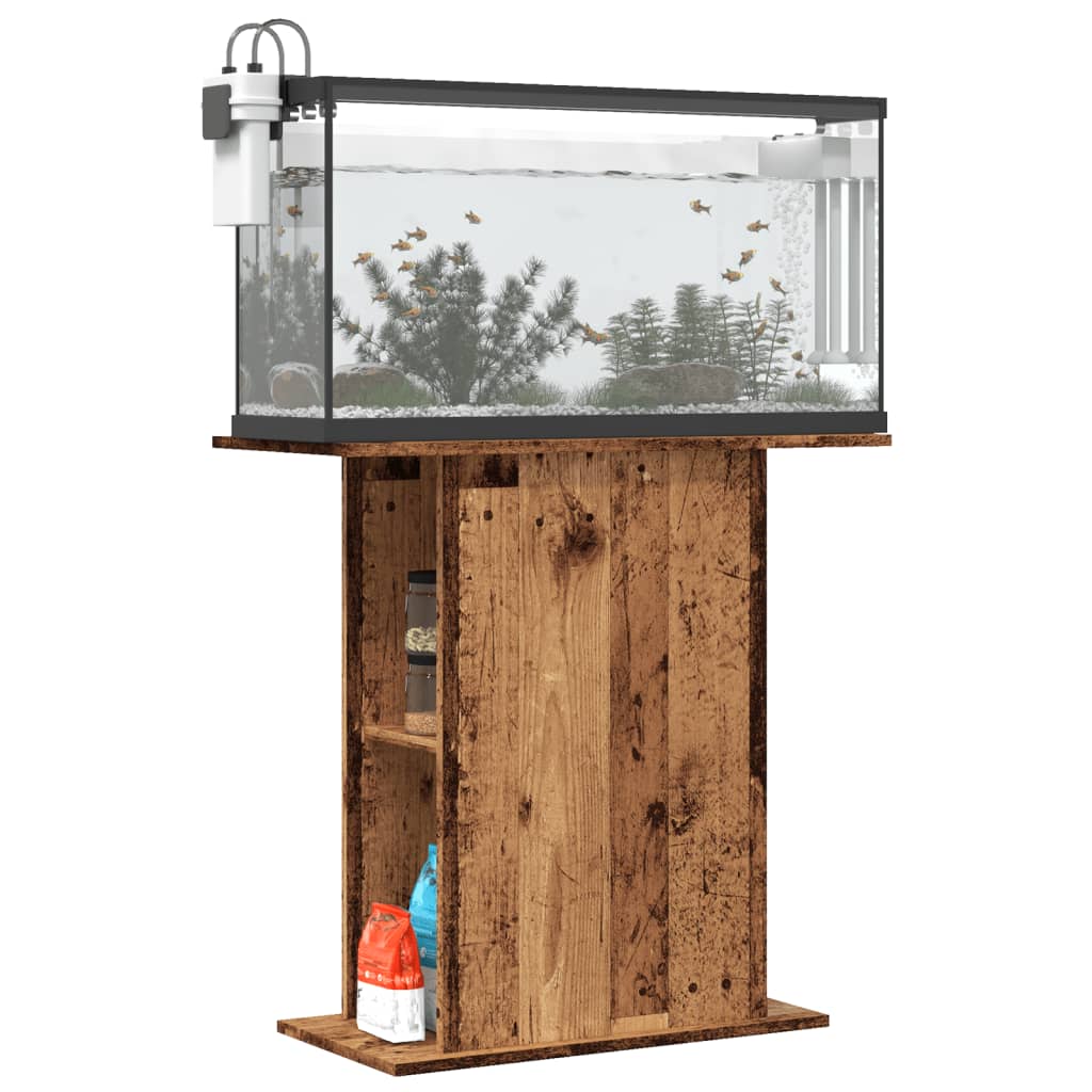 Vidaxl aquariumstandaard 36x75x72,5 cm bewerkt hout oud houtkleurig