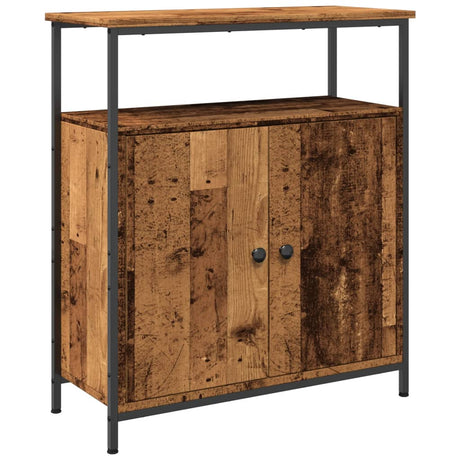 Vidaxl dressoir 70x30x80 cm bewerkt hout oud houtkleurig