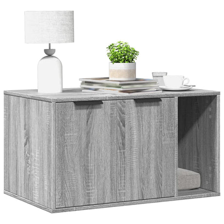 Vidaxl kattenbakkast 80x50x45 cm bewerkt hout grijs sonoma eikenkleur