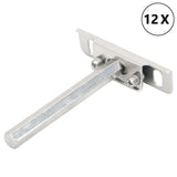 Vidaxl zwevende plankdragers 12st onzichtbaar ø12x100 mm koolstofstaal