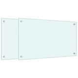 Vidaxl spatschermen keuken 2 st 70x40 cm gehard glas wit