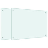 Vidaxl spatschermen keuken 2 st 70x50 cm gehard glas wit