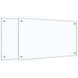 Vidaxl spatschermen keuken 2 st 70x40 cm gehard glas transparant