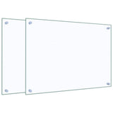 Vidaxl spatschermen keuken 2 st 70x50 cm gehard glas transparant