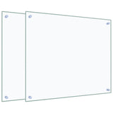 Vidaxl spatschermen keuken 2 st 70x60 cm gehard glas transparant