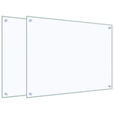 Vidaxl spatschermen keuken 2 st 80x60 cm gehard glas transparant
